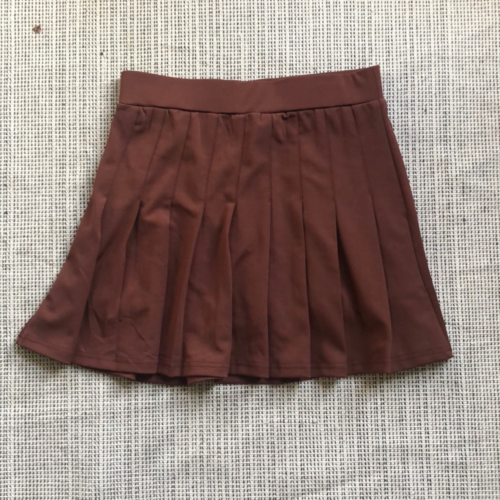 Brown Pleated Skort